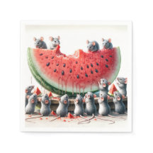 Mäuse auf einem Juicy Watermelon Wedge