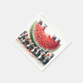 Mäuse auf einem Juicy Watermelon Wedge Serviette (Ecke)