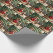 Mäuse auf einem roten Weihnachtsschmuck Geschenkpapier (Ecke)