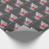 Mäuse auf Grau Geschenkpapier (Ecke)