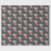 Mäuse auf Grau Geschenkpapier (Flach)