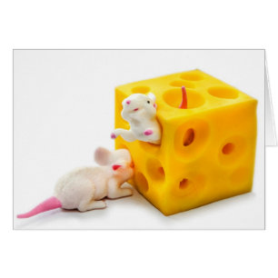 Mäuse auf Käse-lustiger Spielwaren-Karte