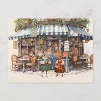 Mäuse City Series Postcard - Tee holen Postkarte