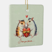 Mäuse Couple I Liebe You Forever Valentine Keramikornament (Rechts)