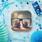 Mäuse, die durch die Brille schauen Pappteller (Party)