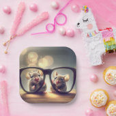 Mäuse, die durch die Brille schauen Pappteller (Party)