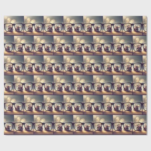 Mäuse, die durch die schwarze Brille pinkeln Geschenkpapier (Flach)