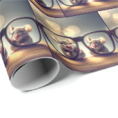 Mäuse, die durch die schwarze Brille pinkeln Geschenkpapier (Rolleneckpunkt)