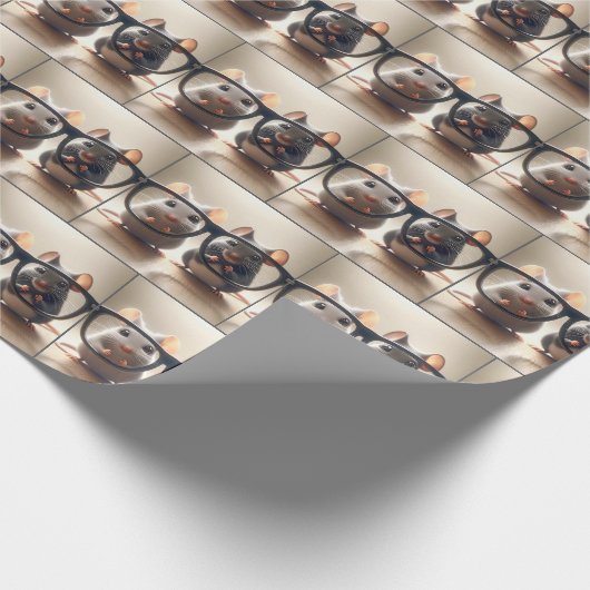 Mäuse, die von hinter einer schwarzen Brille herbe Geschenkpapier (Ecke)
