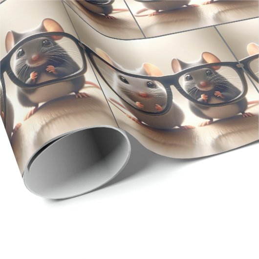 Mäuse, die von hinter einer schwarzen Brille herbe Geschenkpapier (Rolleneckpunkt)