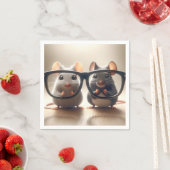 Mäuse, die von hinter einer schwarzen Brille herbe Serviette (Beispiel)