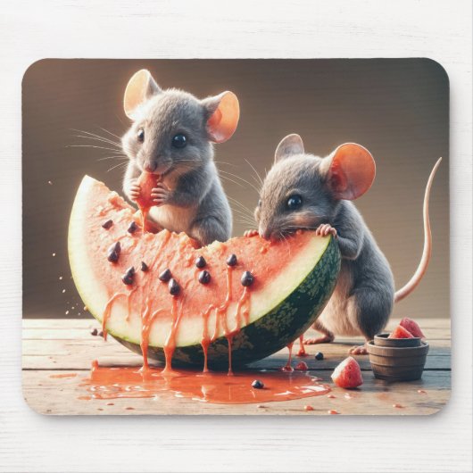 Mäuse Eating Watermelon Mousepad (Vorne)