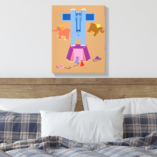 Mäuse-Elefanten Leinwanddruck (Insitu (Schlafzimmer))