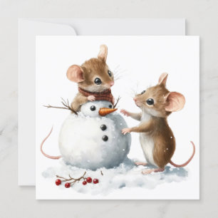 Mäuse Flat Christmas Card Feiertagskarte