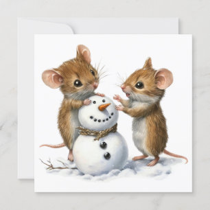 Mäuse Flat Christmas Card Feiertagskarte