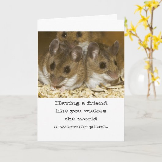 Mäuse Friends Geburtstag Karte (Gelbe Blume)