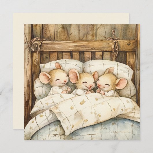 Mäuse-Grußkarte (Vorne/Hinten)