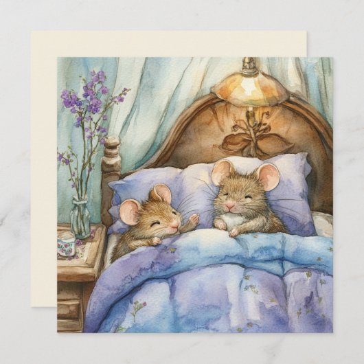 Mäuse-Grußkarte (Vorne/Hinten)