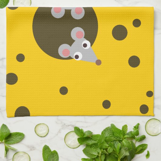 Mäuse im Käse Geschirrtuch (Gefaltet)