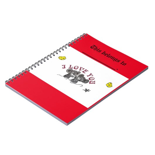 Mäuse im Liebe-Notebook Notizblock (Linke Seite)