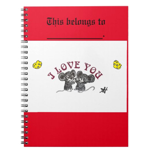 Mäuse im Liebe-Notebook Notizblock (Vorderseite)