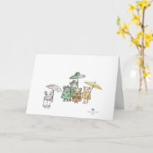 Mäuse im Regen Karte (Gelbe Blume)