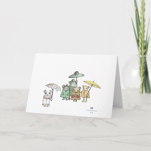 Mäuse im Regen Karte (Vorderseite)