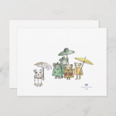 Mäuse im Regen Postkarte (Vorne/Hinten)