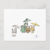 Mäuse im Regen Postkarte (Vorderseite)