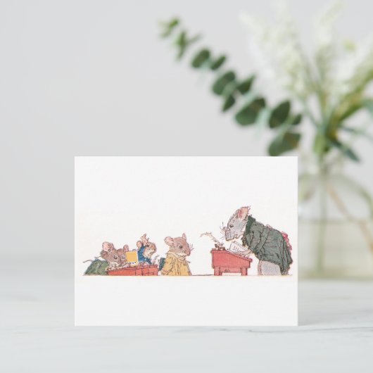 Mäuse in der Schule Postkarte (Stehend Vorderseite)