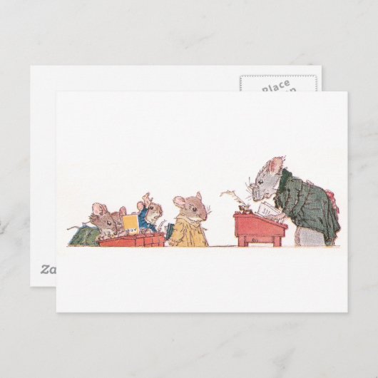 Mäuse in der Schule Postkarte (Vorne/Hinten)