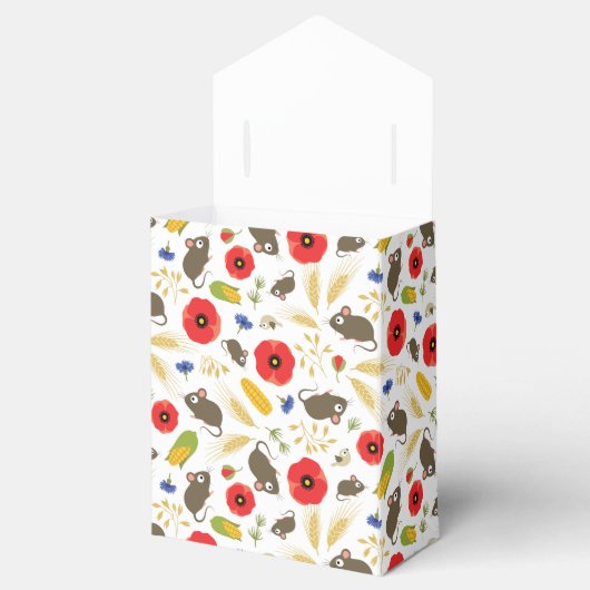 Mäuse in Körnerfeldern Geschenkschachtel (Geöffnet)