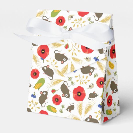 Mäuse in Körnerfeldern Geschenkschachtel (Vorderseite)