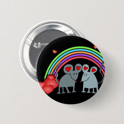 Mäuse in Liebe Valentine Button (Vorne & Hinten)