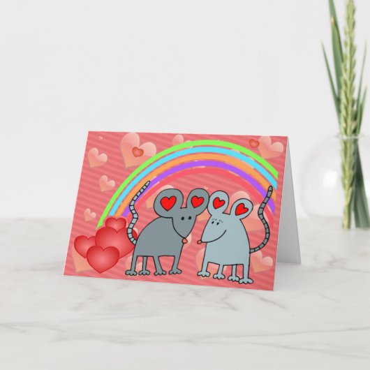 Mäuse in Liebe Valentine Feiertagskarte (Vorderseite)