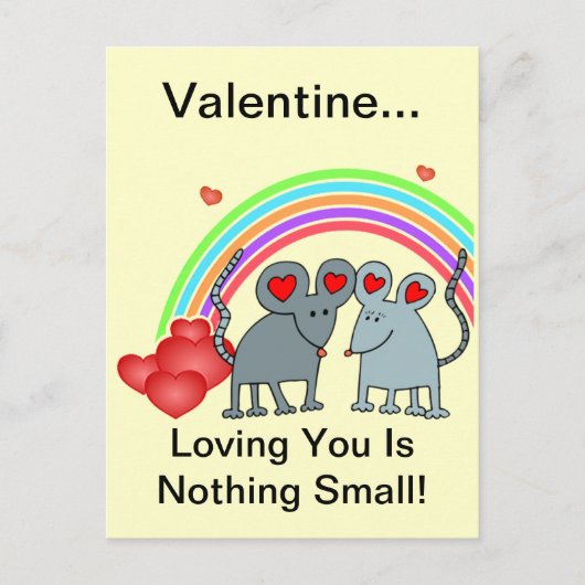 Mäuse in Liebe Valentine Feiertagspostkarte (Vorderseite)