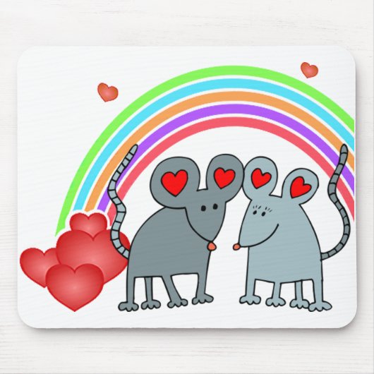 Mäuse in Liebe Valentine Mousepad (Vorne)