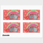 Mäuse in Liebe Valentine Rechteckiger Aufkleber (Blatt)