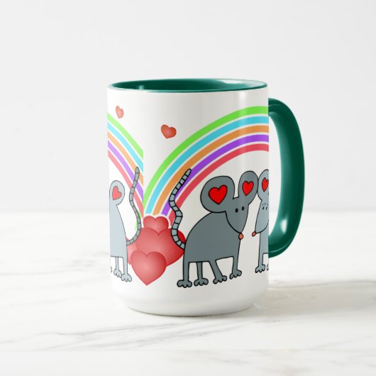 Mäuse in Liebe Valentine Tasse (VorderseiteRechts)