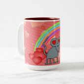 Mäuse in Liebe Valentine Zweifarbige Tasse (Vorderseite Links)