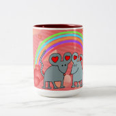 Mäuse in Liebe Valentine Zweifarbige Tasse (Mittel)