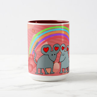 Mäuse in Liebe Valentine Zweifarbige Tasse