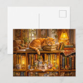 Mäuse-Kaffeetreff im Bücherregal Postkarte (Vorne/Hinten)