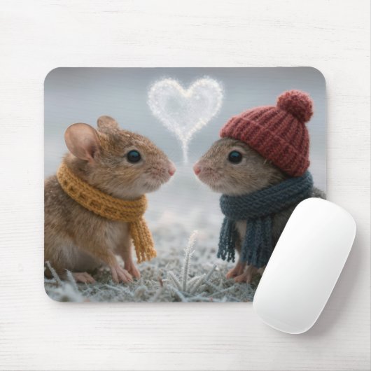 Mäuse mit einem frostigen Herzen Mousepad (Mit Mouse)