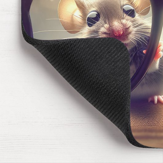 Mäuse mit einer überdachten schwarzen Brille Mousepad (Ecke)