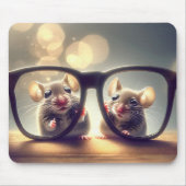 Mäuse mit einer überdachten schwarzen Brille Mousepad (Vorne)