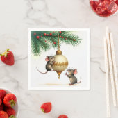 Mäuse mit goldenen Weihnachtsgeschmack Serviette (Beispiel)