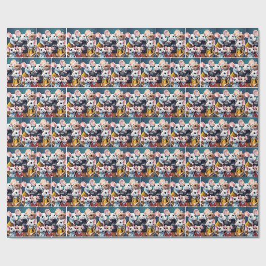Mäuse mit Kamera Geschenkpapier (Flach)