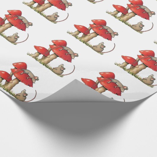 Mäuse mit Toadstools, Schlafenmaus, niedlich Geschenkpapier (Ecke)