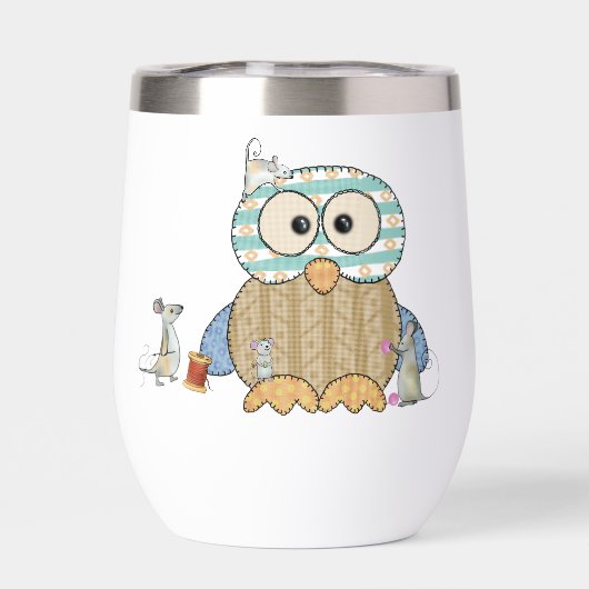 Mäuse nähen Eule (Rückseite)